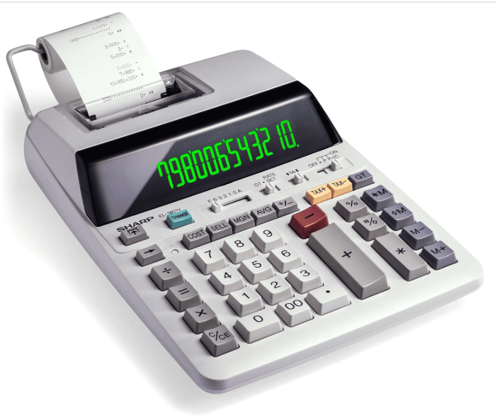 Sharp EL-1801V Ink Printing Calculator